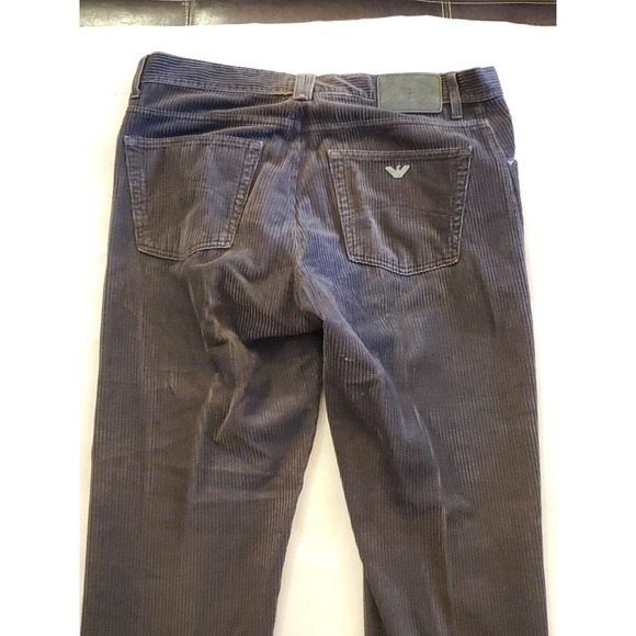Gray Armani Jeans Corduroy Trousers Pants Regular Fit Milan Stretch Men Size 34 - Picture 9 of 11